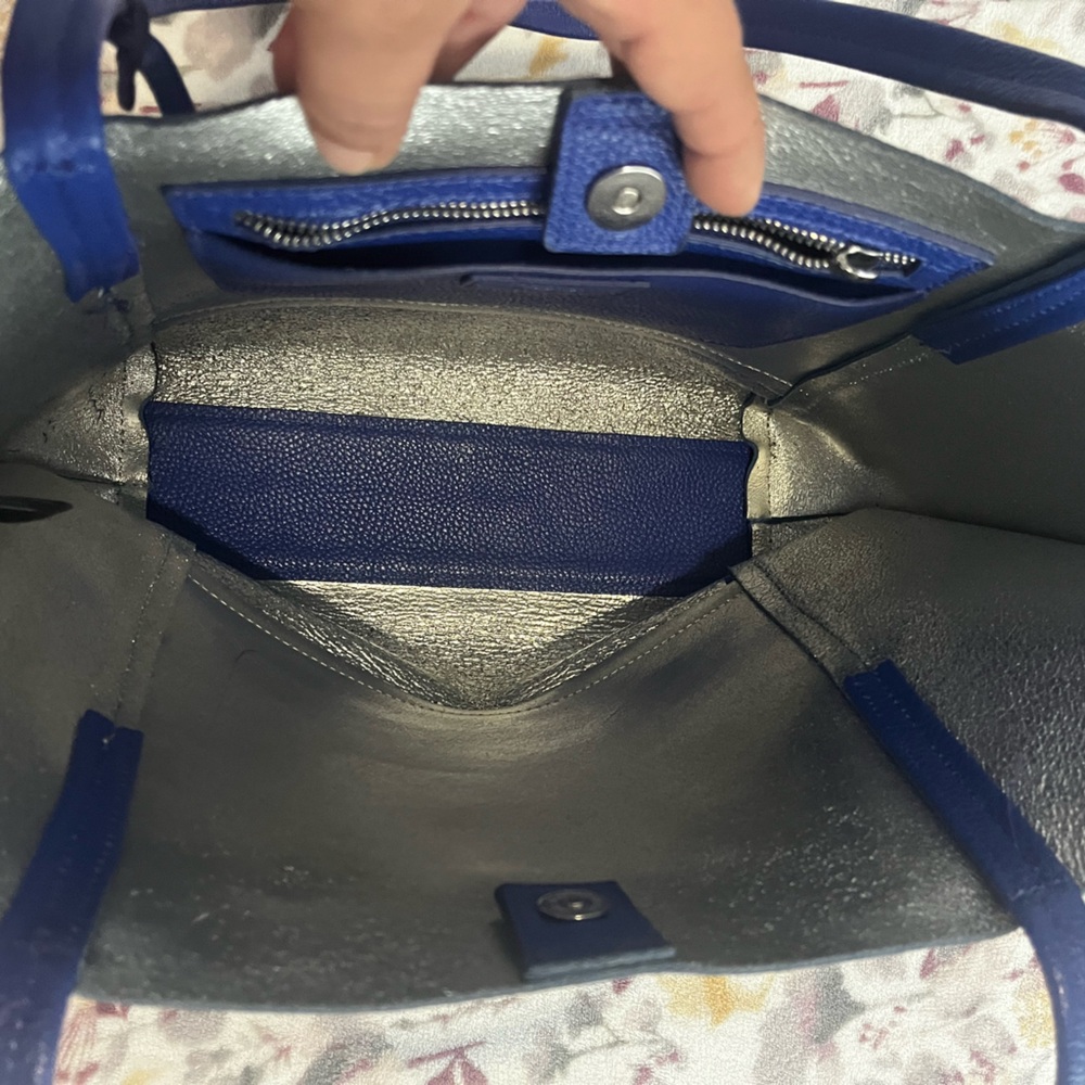 Botkier Soho Leather Tote Bag Blue - Picture 7 of 14